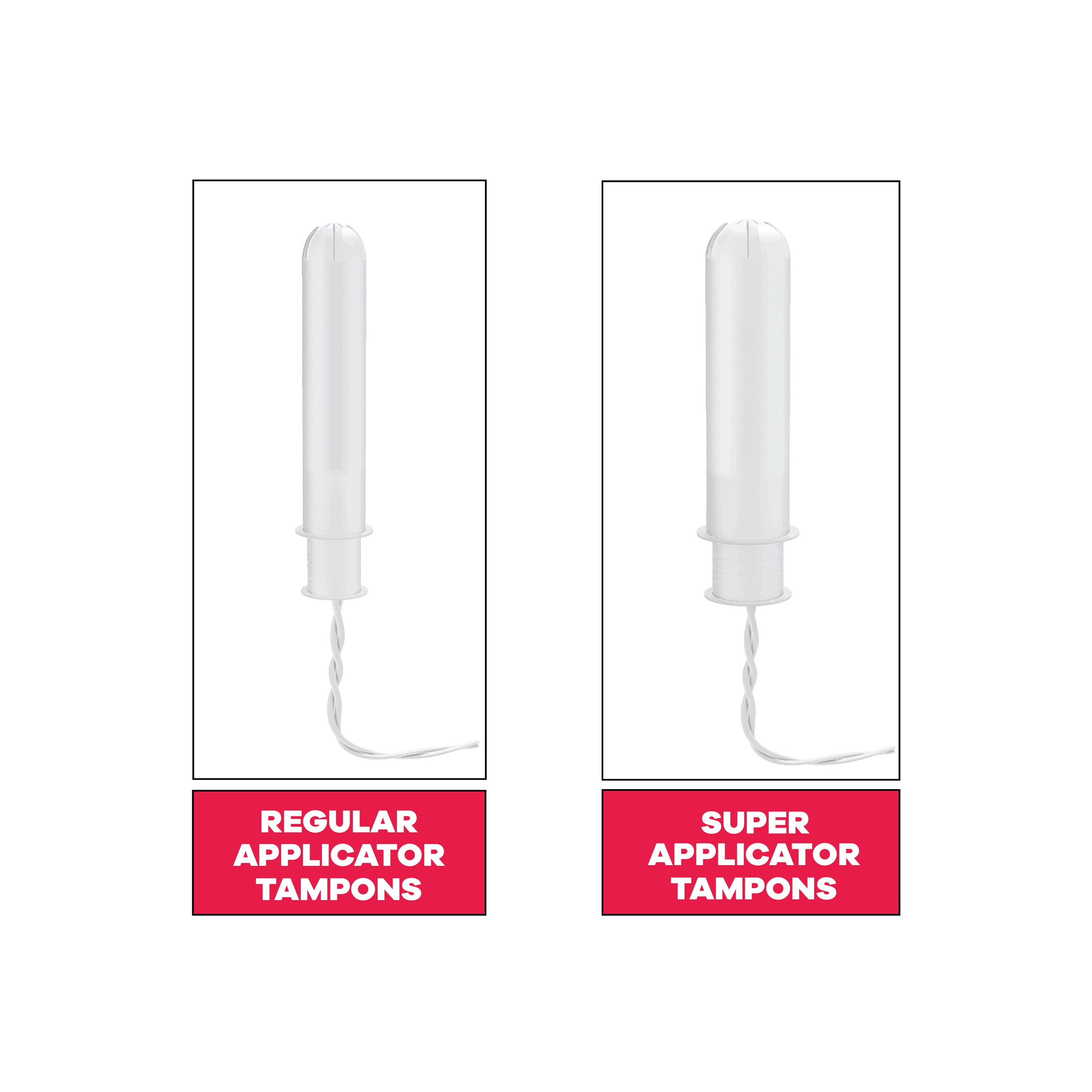 Regular and Super Applicator Tampons