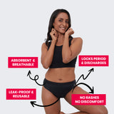 Super Mid Rise Hipster Period Underwear + Regular Applicator Tampons (Combo Pack)