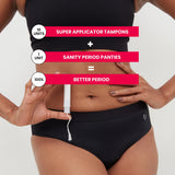 Super Mid Rise Hipster Period Underwear + Super Applicator Tampons (Combo Pack)