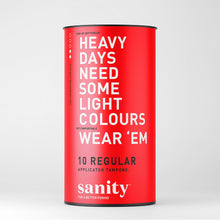 Load image into Gallery viewer,  10 Quantity Regular Applicator Tampons Tin With A MySanity Quote